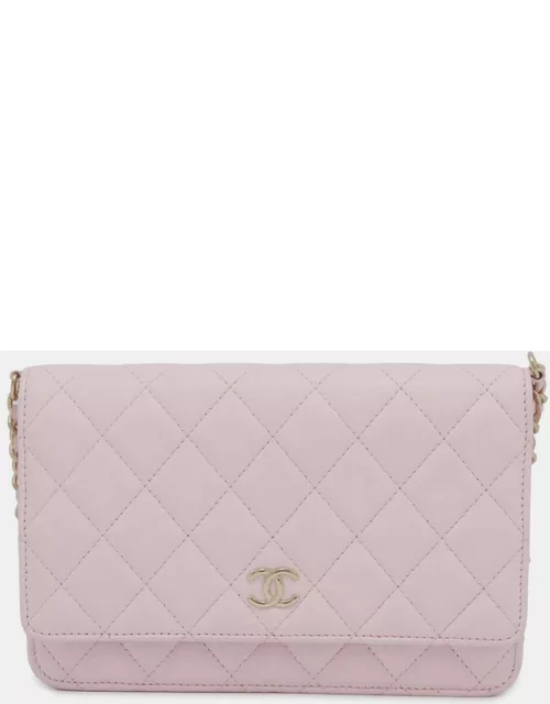 Chanel Pink Pearl Chain Wallet on chain
