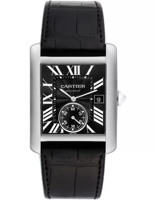 Cartier Tank MC Black Dial Automatic Steel Men's Watch 34.3 m