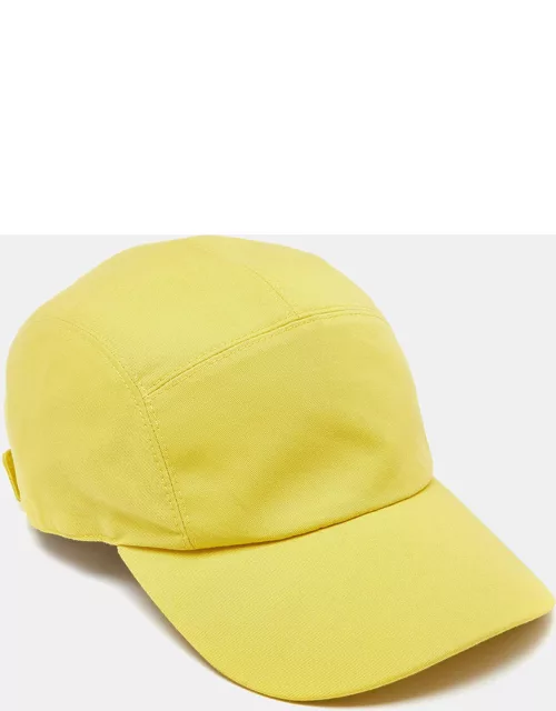 Hermès Yellow H Embroidered Cotton Cap