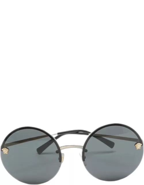 Versace Black/Gold SMU 04Q Medusa Round Sunglasse