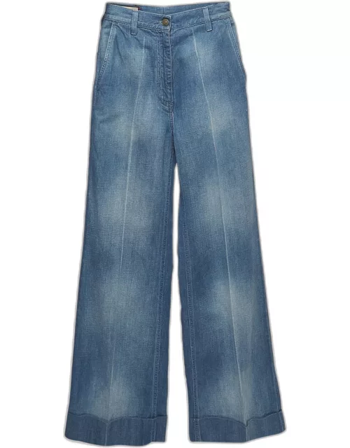 Gucci Blue Washed Denim Flared Jeans S Waist 24"