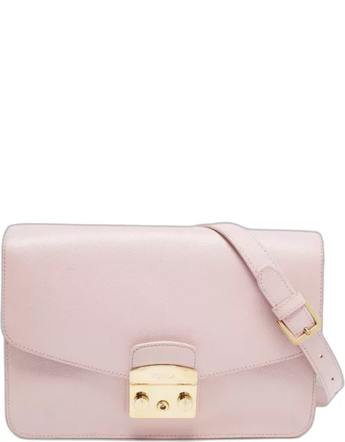 Furla Pink Leather Metropolis Shoulder Bag