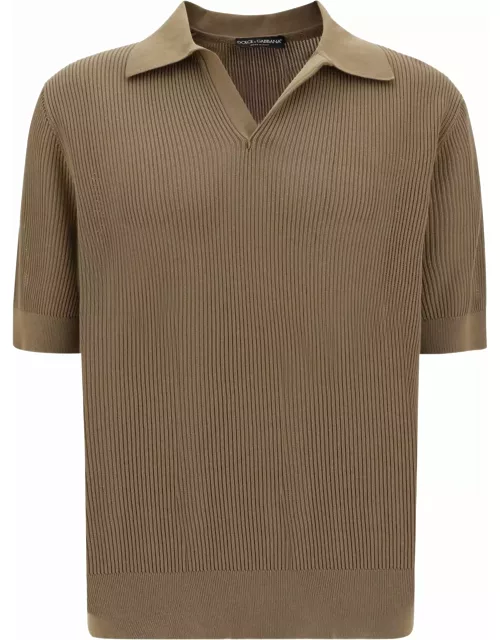 Dolce & Gabbana Perforated Cotton Polo Shirt