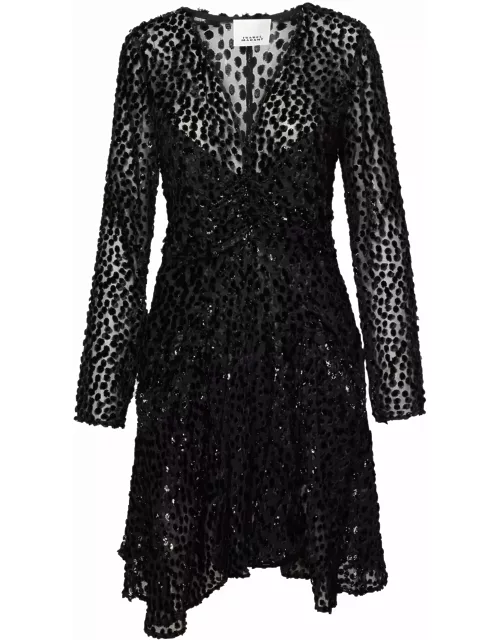 Isabel Marant usmara Black Silk Blend Dres