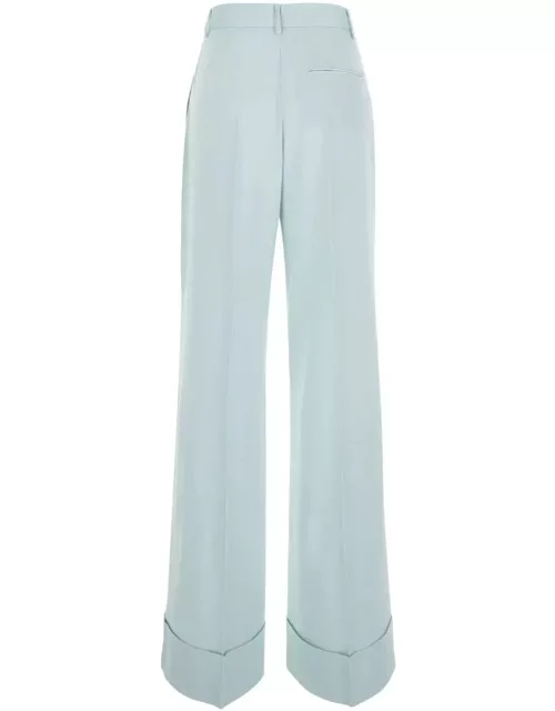 The Andamane Light Blue Straight Pants With Pinces In Line Blend Woman