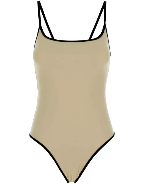 Totême Beige Swimsuit With Shoulder Straps In Techno Fabric Woman