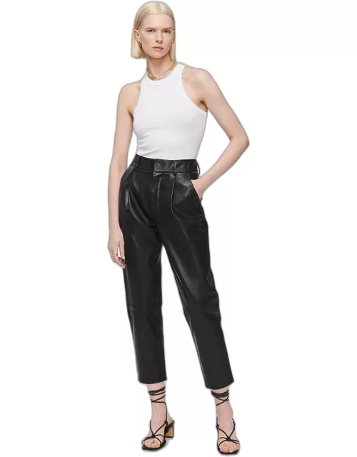 ANINE BING Becky Leather Trouser in Black