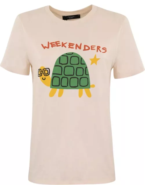 Weekend Max Mara nervi Cotton T-shirt With Nervers Print