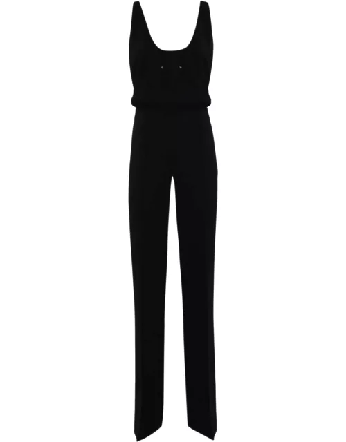 Elisabetta Franchi Crepe Jumpsuit With Logo Print