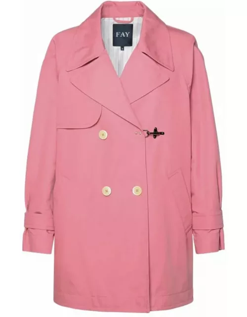 Fay Cotton Trench Coat With Hook