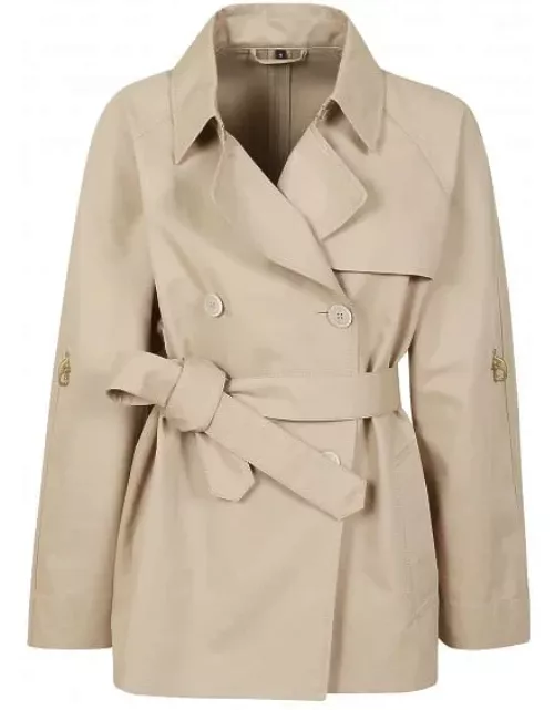 Fay Short Brown Trench Coat