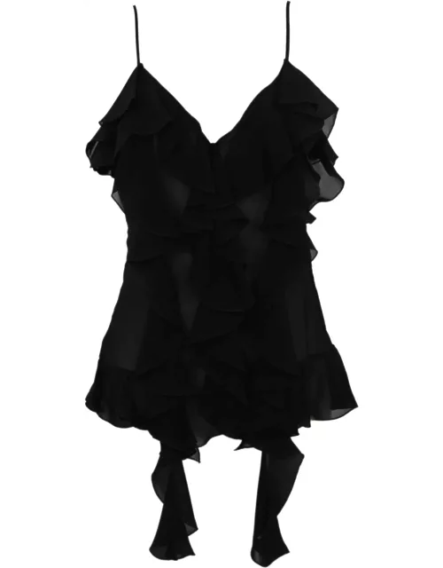 Dondup Creponne Top With Ruffle