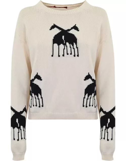 Max Mara Studio unno Sweater In Jacquard Cotton Blend