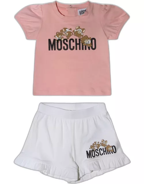 Moschino Pink And White Cotton Jumpsuit