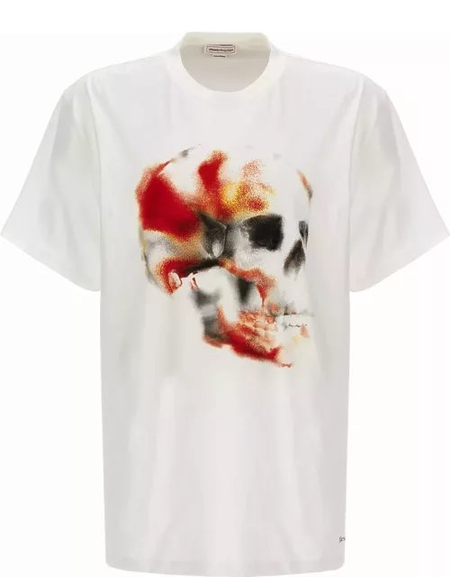 Alexander McQueen Obscured Skull Organic Cotton T-shirt