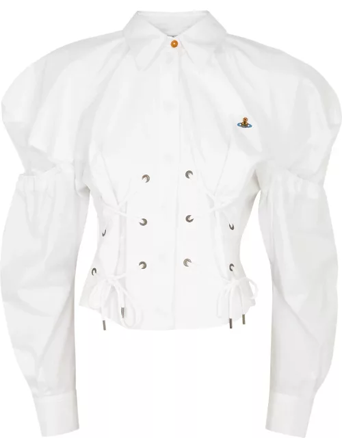 Vivienne Westwood Gexy Lace-up Cotton Shirt - White - 40 (UK8 / S)