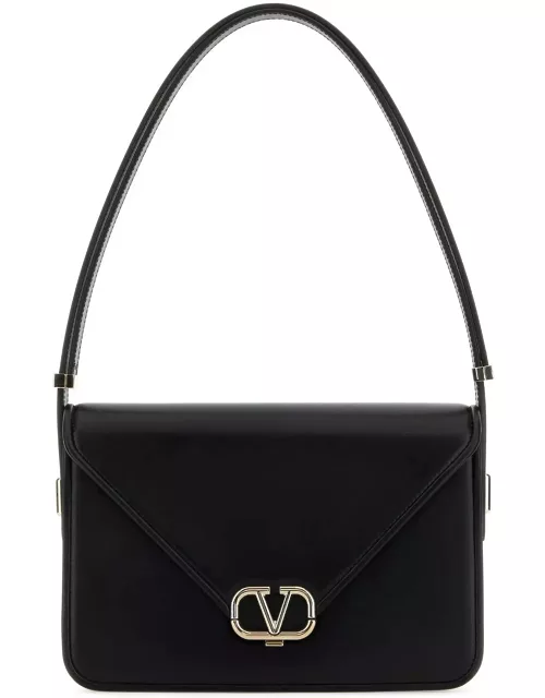 Valentino Garavani Black Leather Vlogo Shoulder Bag