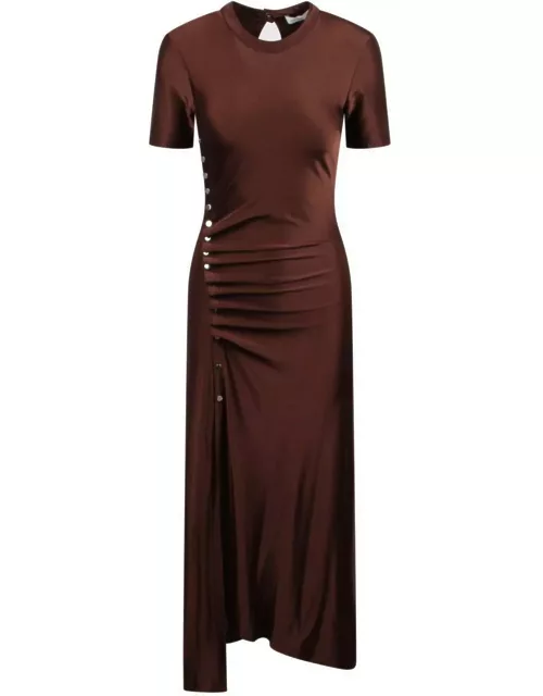 Paco Rabanne Ruched Detailed Midi Dres