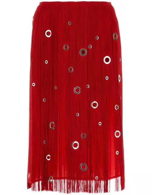 Prada Red Organza Skirt