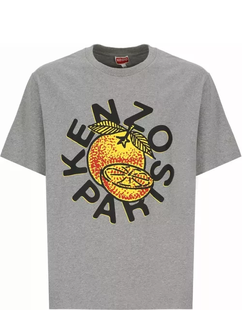 Kenzo Gray Cotton T-shirt