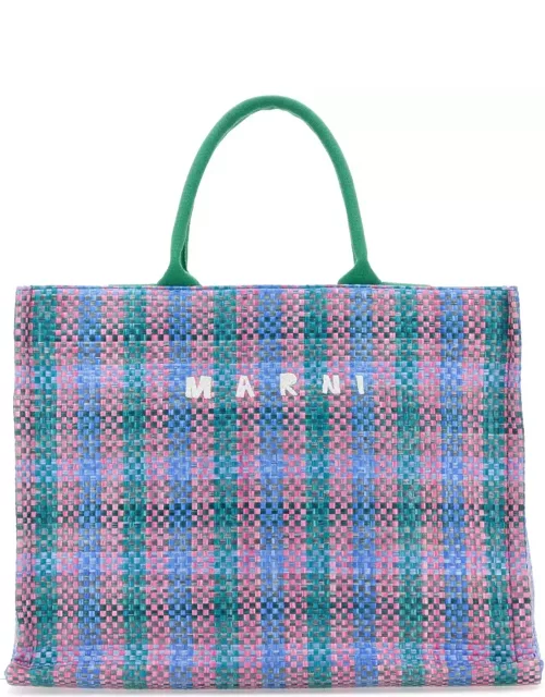 Marni Multicolor Raffia Big Shopping Bag