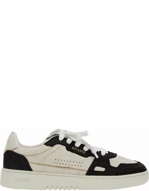 Axel Arigato dice Low Black And White Low Top Sneakers With Embossed Logo And Vintage Effect In Leather Woman