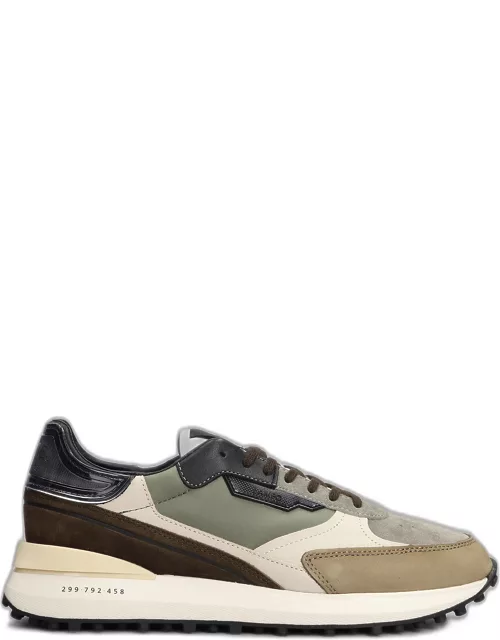 D.A.T.E. Lampo Sneakers In Green Synthetic Fiber