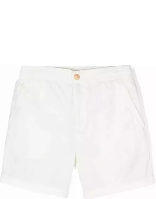 Ralph Lauren White Linen And Cotton Bermuda Short