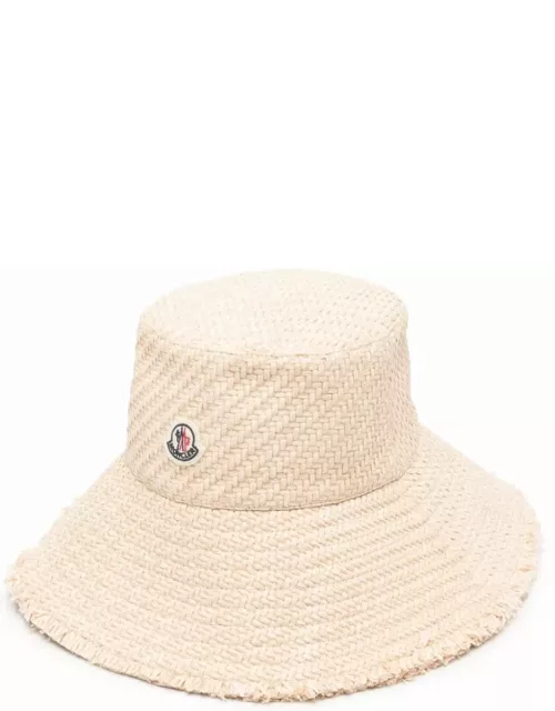 Moncler Raffia Bucket Hat With Logo