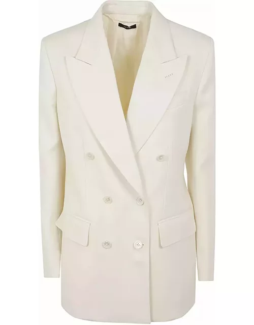 Tom Ford Wool And Silk Blend Twill Double Breasted Jacket