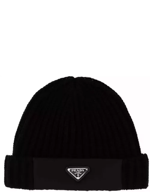 Prada Black Wool Beanie Hat