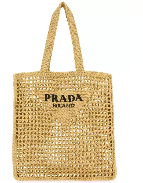 Prada Raffia Shopping Bag