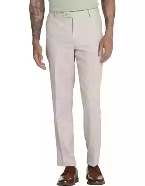JOE Joseph Abboud Slim Fit Windowpane Linen Blend Men's Suit Separates Pants Tan