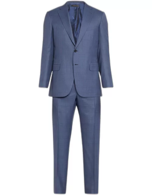 Men's Brun Super 150's Plaid Suit