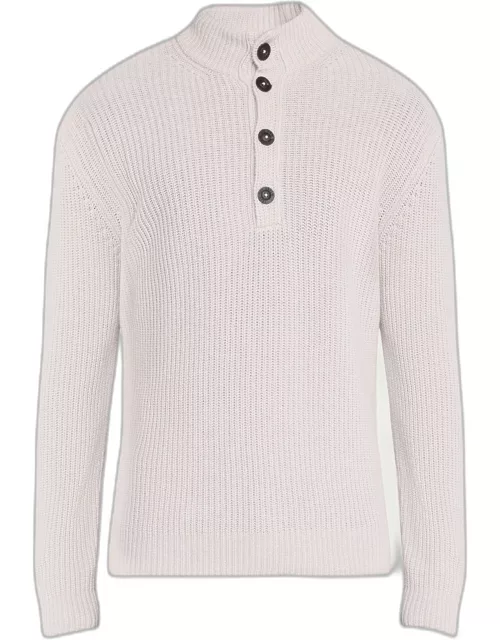 Men's Cashmere Four-Button Pullover Sweater