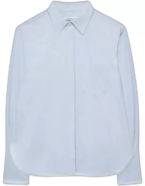 Organic Cotton Poplin Button-Front Shirt