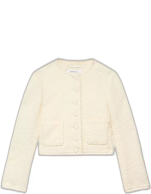 Cropped Organic Cotton Tweed Jacket