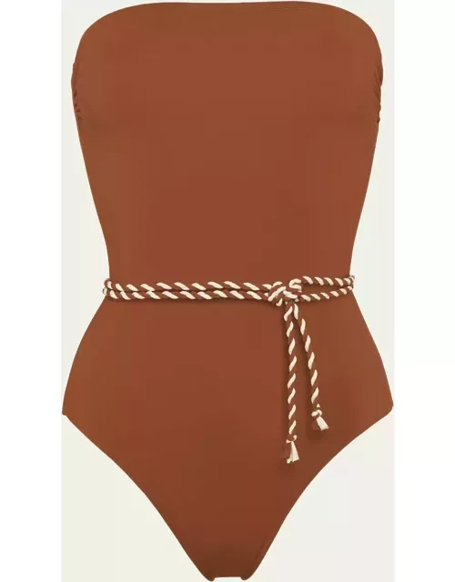 Majorette Belted Strapless One-Piece Swimsuit