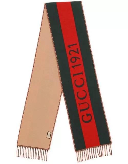 Gucci Scarf With Web Motif In Jacquard Woo