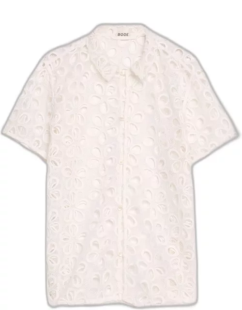 Primrose Floral Lace Button Down Shirt