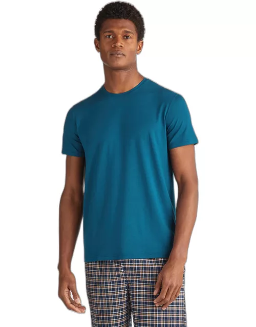 Derek Rose Men's T-Shirt Basel Micro Modal Stretch Poseidon Blue