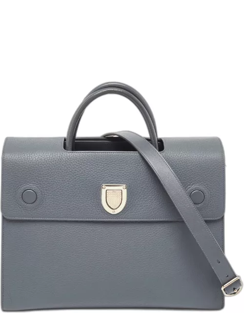 Dior Grey Leather Large Diorever Top Handle Bag