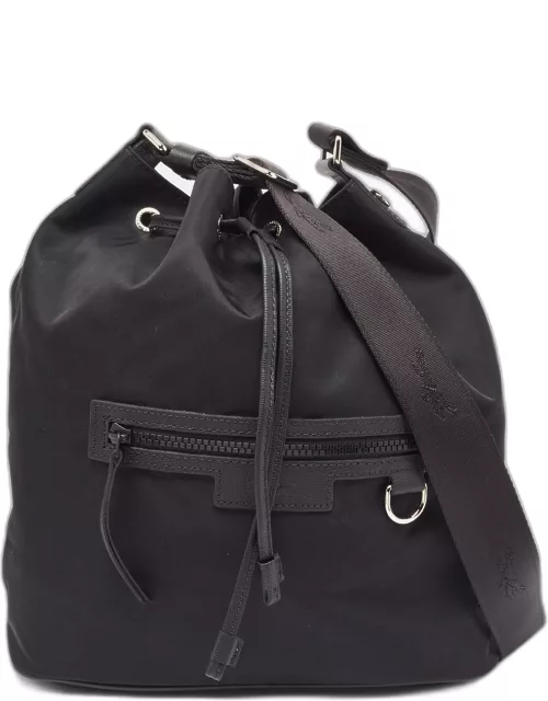 Longchamp Black Nylon Le Pliage Neo Bucket Shoulder Bag