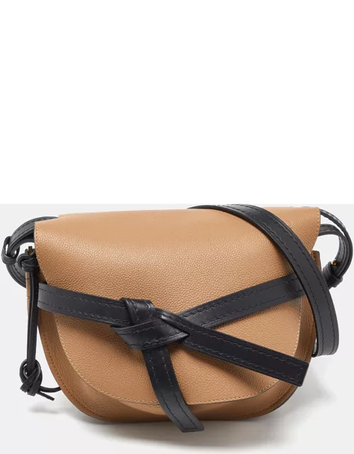 Loewe Beige/Black Leather Mini Gate Crossbody Bag