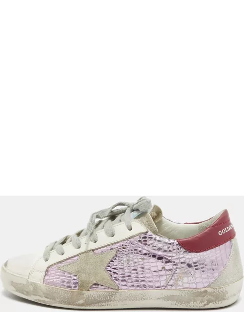 Golden Goose Multicolor Leather and Suede Star Lace Up Sneaker