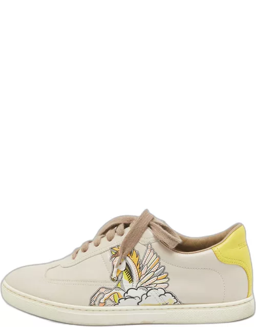 Hermes Two Tone Leather Trail Lace Up Sneaker