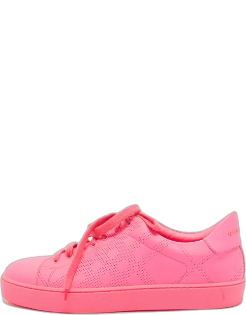 Burberry Pink Perforated Leather Albert Sneaker