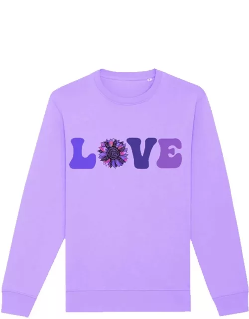 RAINBOW COLOURS Groovy Love Sweatshirt - Lilac