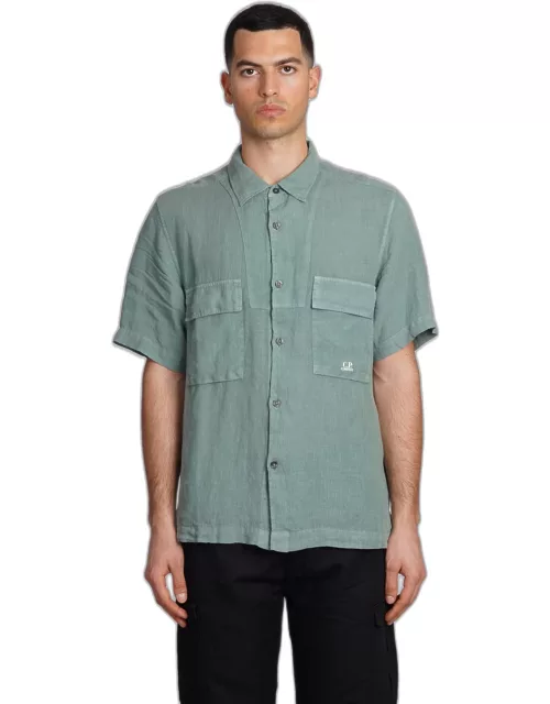 C.P. Company Shirt In Green Linen