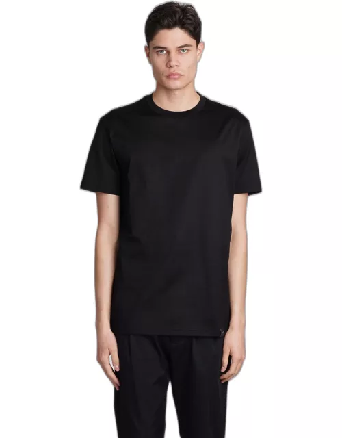 Low Brand B134 Basic T-shirt In Black Cotton